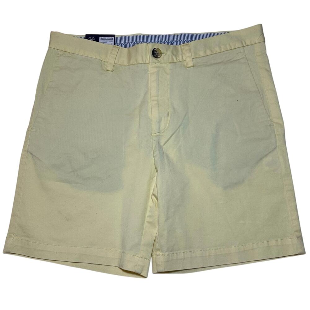 Nick Graham Modern Fit Stretch Chino Sport Shorts Mens 34 Flat Front Yellow